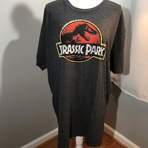 Jurassic Park Grey Heather Round Neck 2X Tee